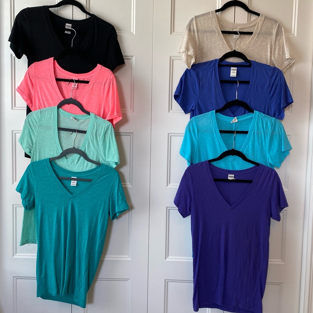Victoria Secret PINK V neck Ts bundle